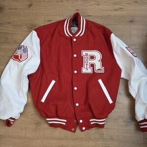 Roots Red Letterman Jacket